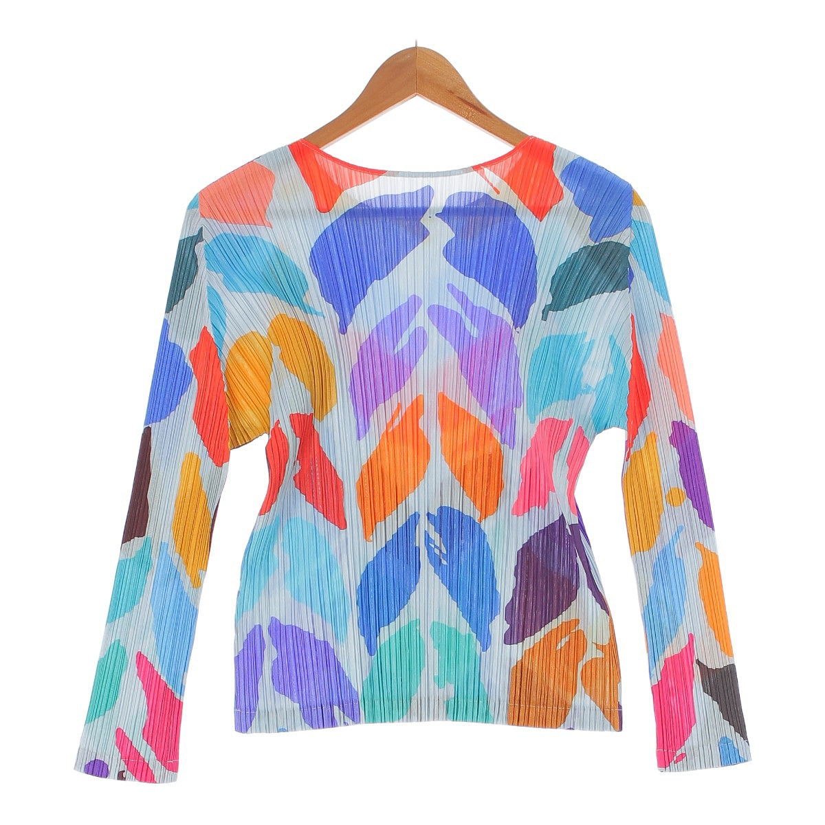 PLEATS PLEASE ISSEY  18Stainless Steel Pleated all-over pattern Long sleeve shirt Tops Cut and sewn Blouses PP81-JK741 multicolor 3