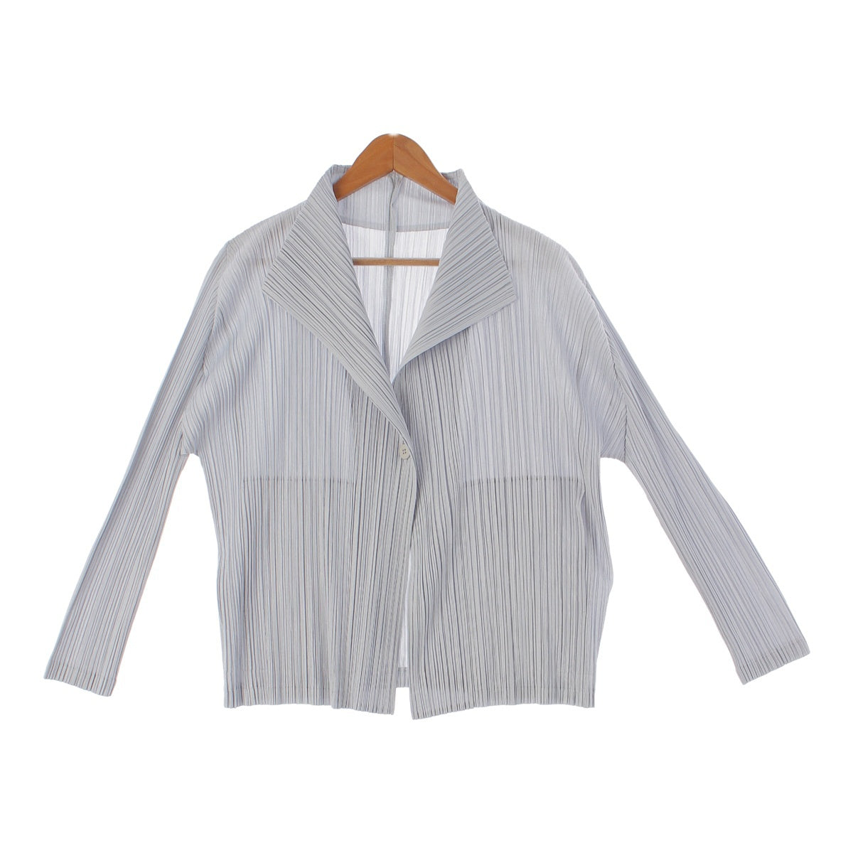 PLEATS PLEASE ISSEY  16AW Pleated Long sleeve shirt Tops Cardigans Blouses PP63-JD561 Ice gray 3