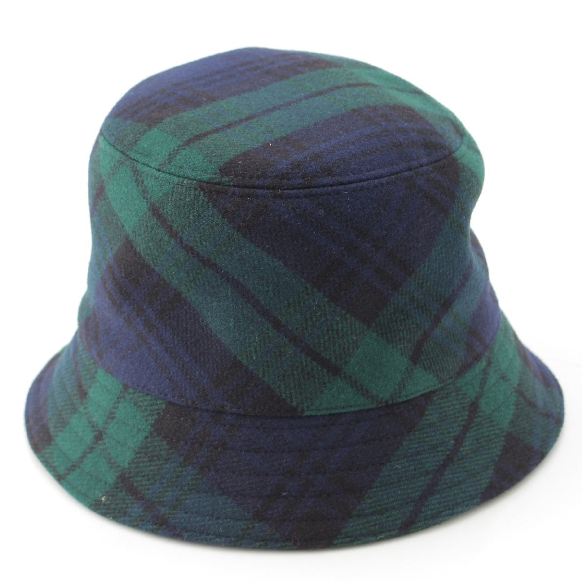 MIUMIU wool Check Pattern Bucket hat hat Green blue M