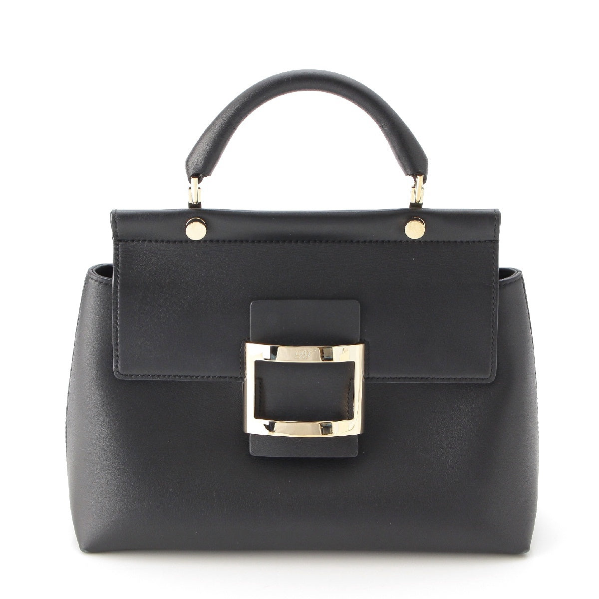 Roger Vivier Viv Hippo Smooth Rubbed Top handle 2WAY Shoulder Other bag RBWAMAA0150D8CB999 Black Silver