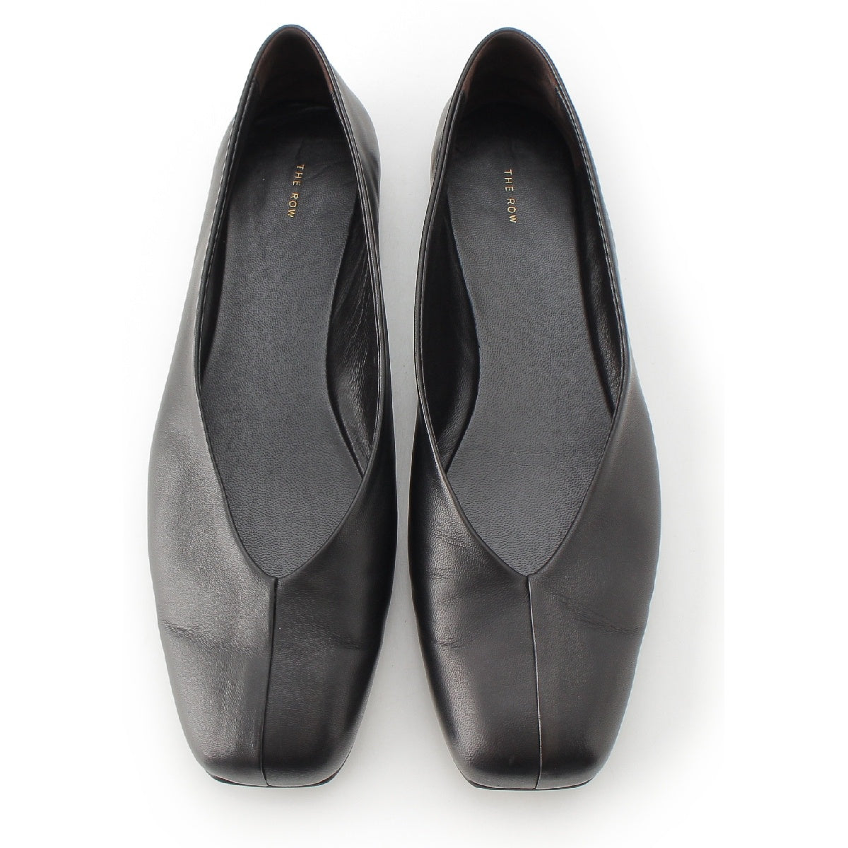 THE ROW Eva two Smooth nappa leather Square Toe Flats Ballet shoes Shoes Slip-ons F1454N60BLK black 39