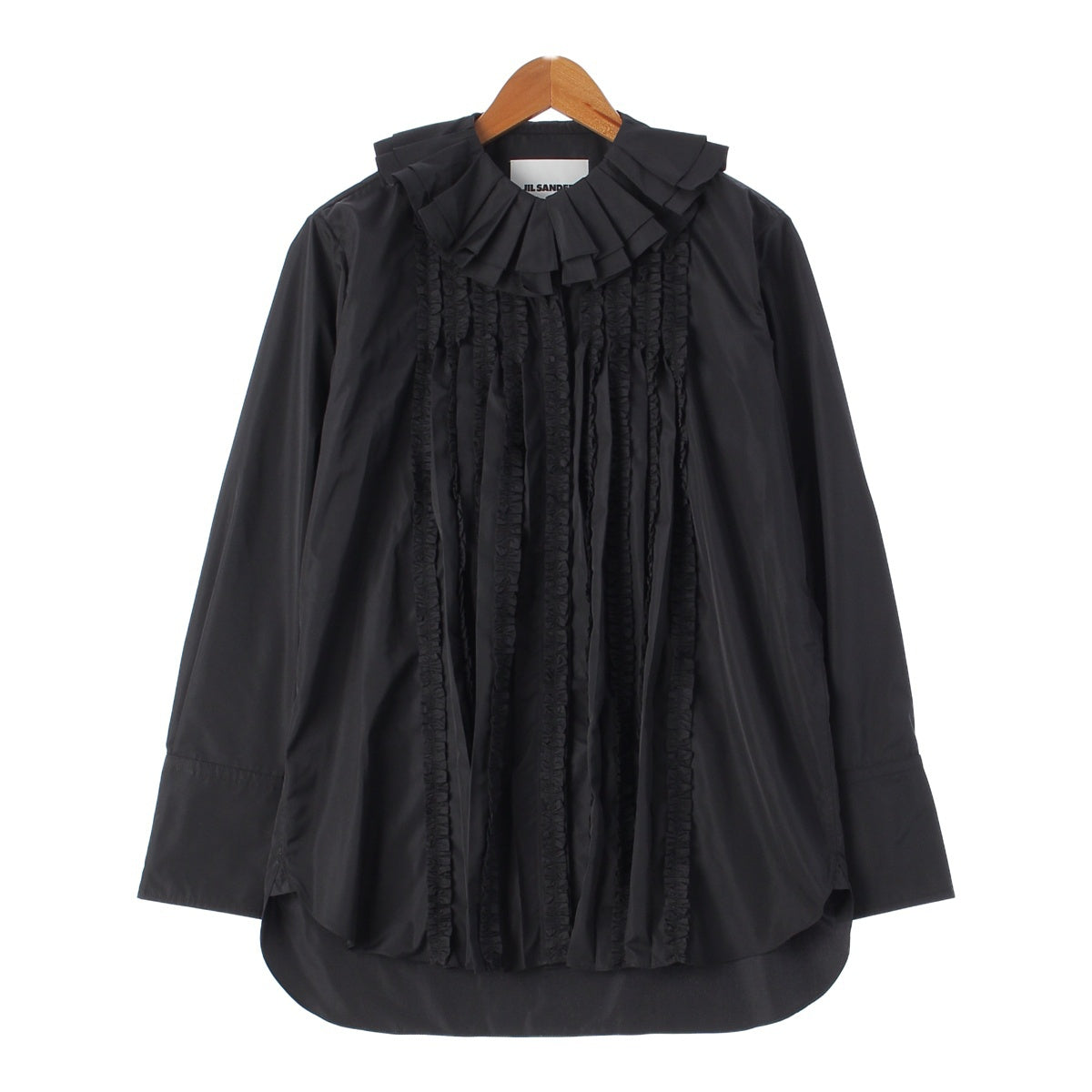 JIL SANDER Frill Long sleeve shirt Tops blouse J01DL0102 black 34