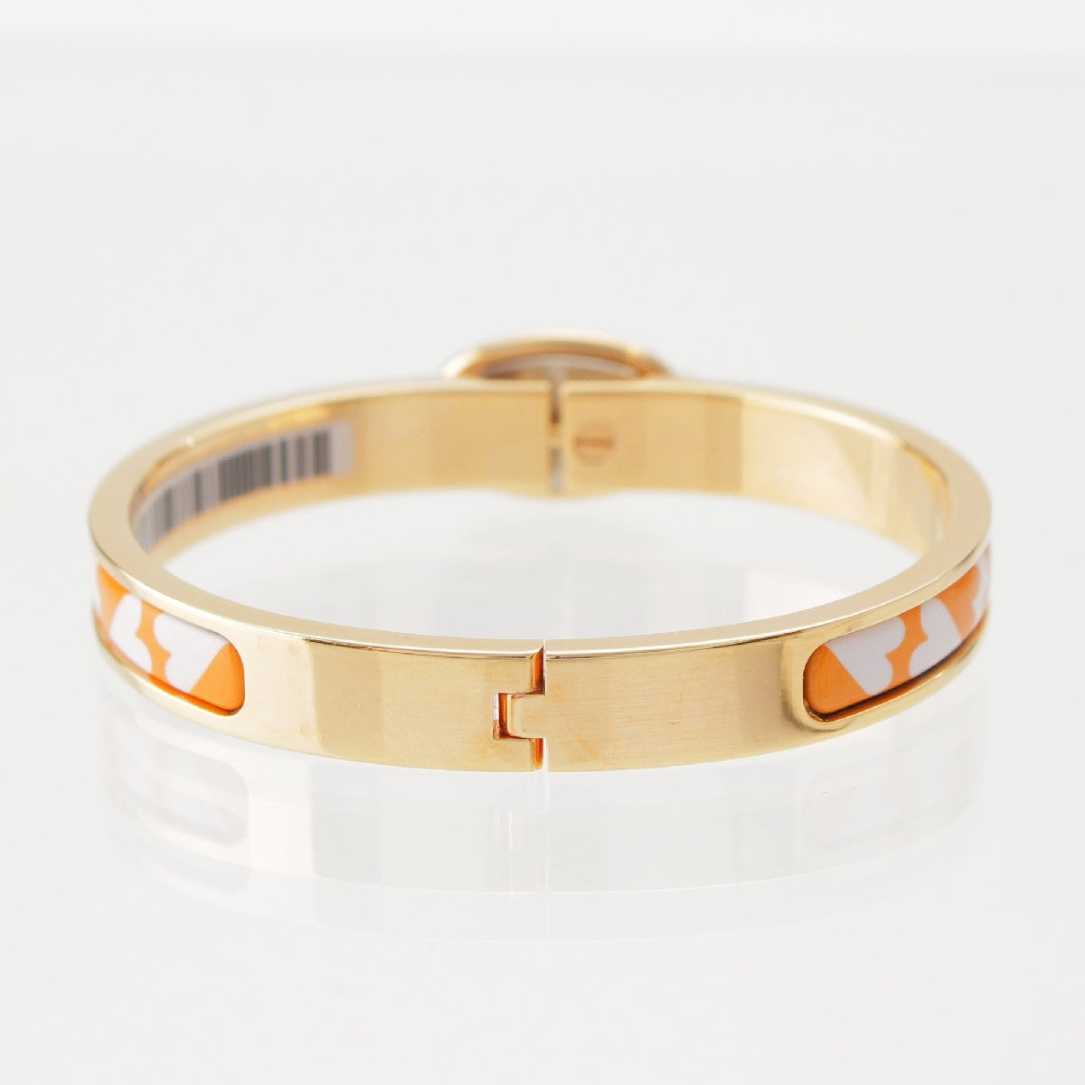 Hermes Mini Click Chaine d'Ancre Bracelet Orange Heart Motif