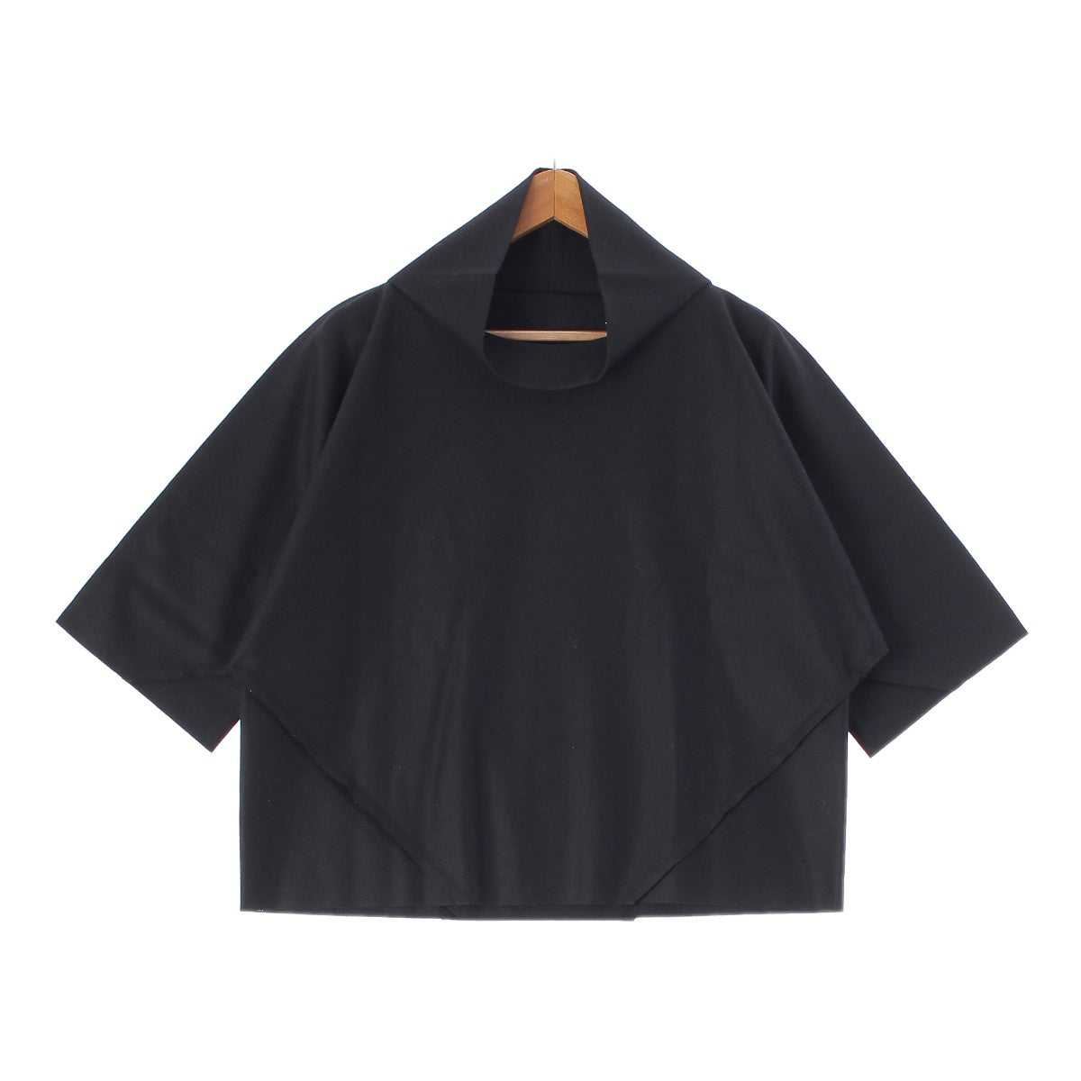 ISSEY MIYAKE 132.5 Wool nylon Pyramid top, modified, half-sleeve blouse Tops cut IL33FJ347 black 3