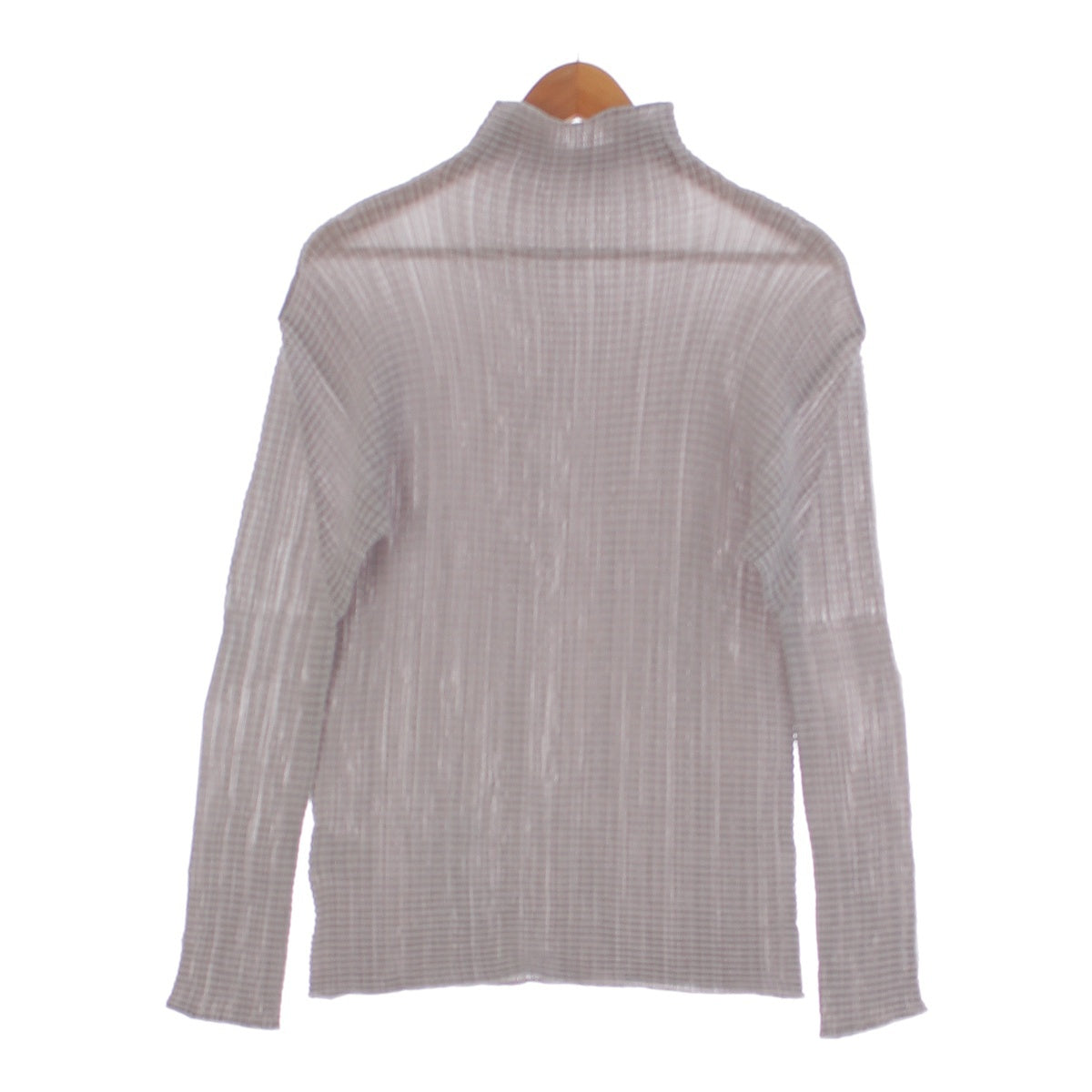 ISSEY MIYAKE High Neck Pleated Long sleeve shirt Tops Blouses Cut and sewn IM53-FJ920 gray M