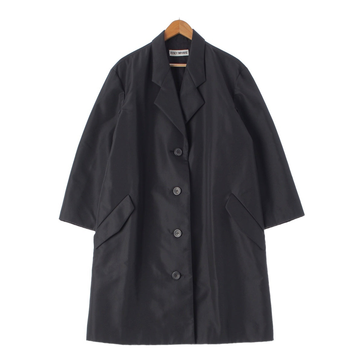 ISSEY MIYAKE wool nylon Oversize coat Chester coat IM63-FA103 black S