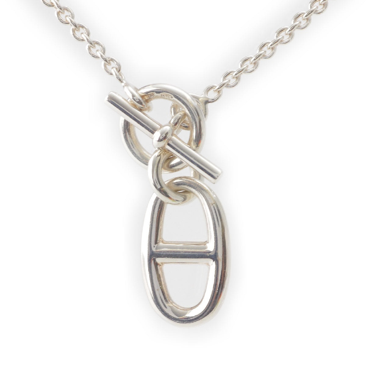 HERMES ChÃ©ne Dunkel Chain Necklace Pendant SV925 H104141B Silver