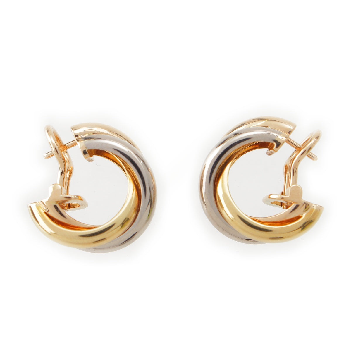 CARTIER Trinity Loop Hoop Circle Pierce Earring Au750 K18 WG/YG/PG CR80083231 Three-color Gold