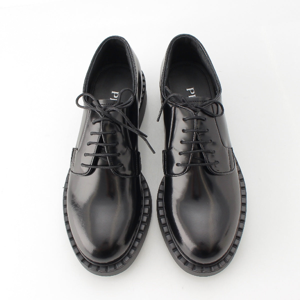 PRADA Brushed leather Lace up plain toe Dress shoes DNC713 black 38