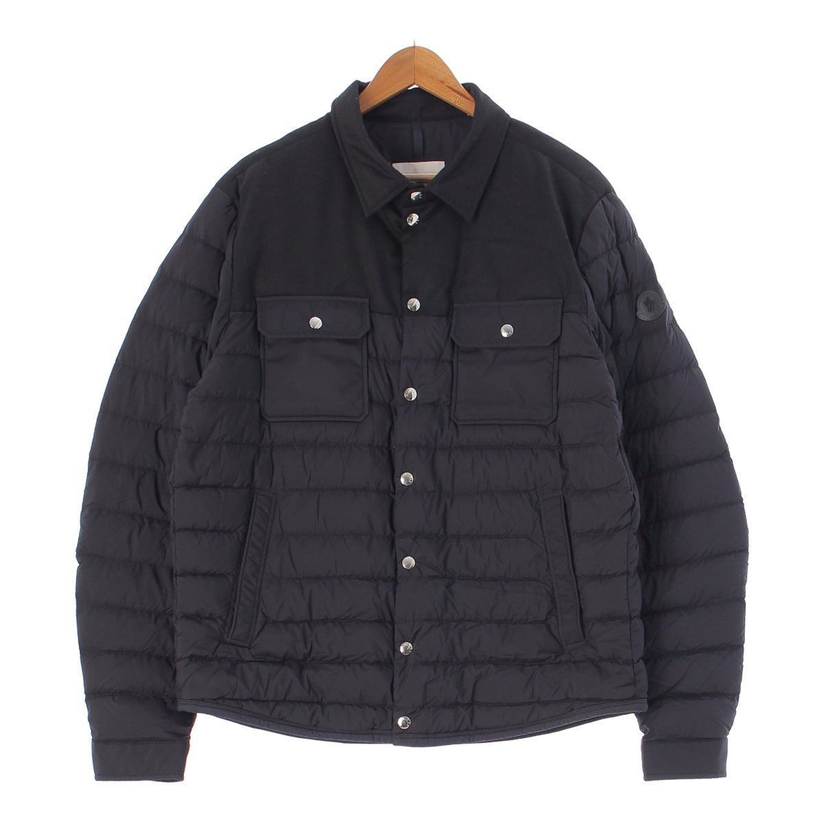 MONCLER 23 years Fauscoum down Wool twill panel quilting Down jacket outer black 5