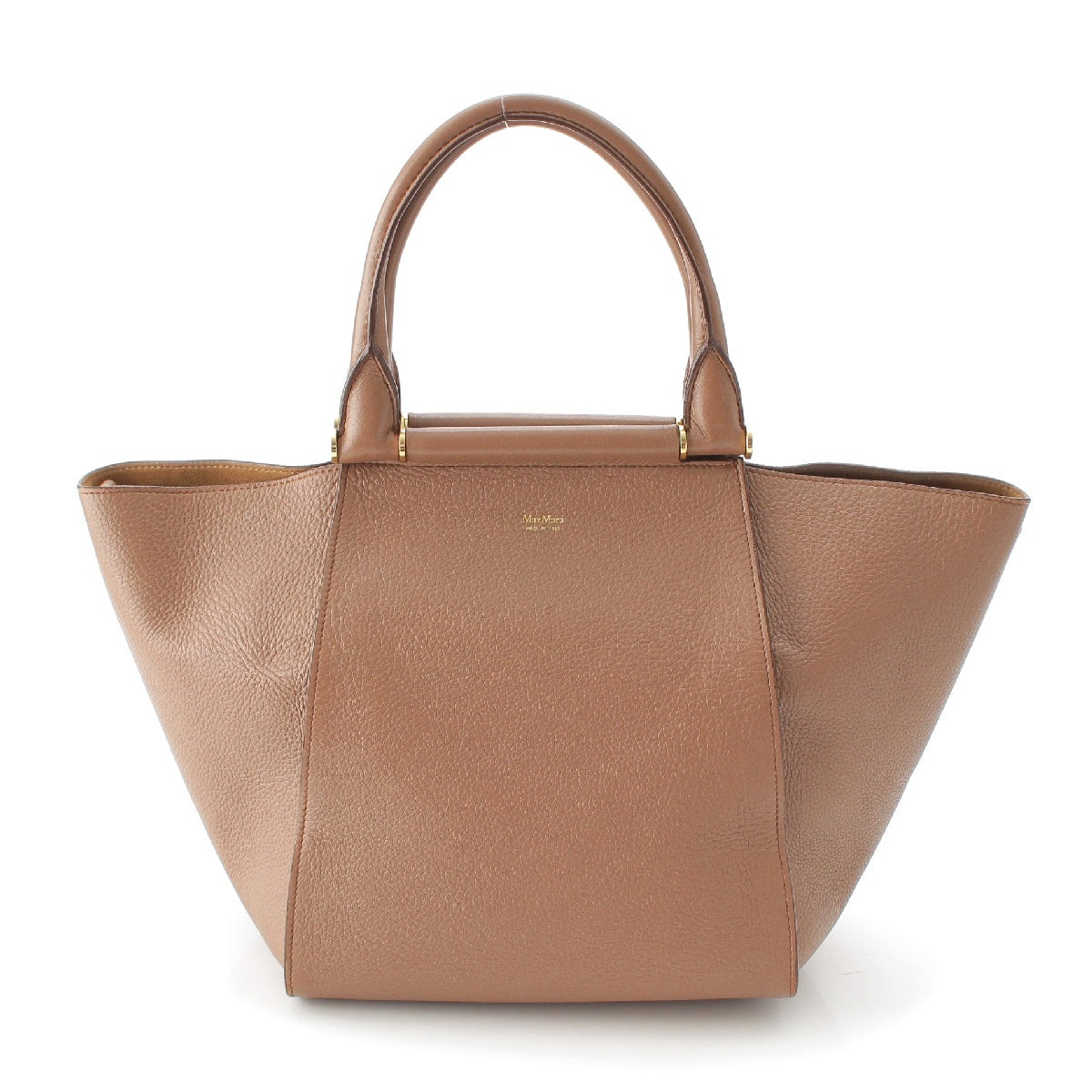 MAX MARA Anita leather Gold Metal Handbag Brown