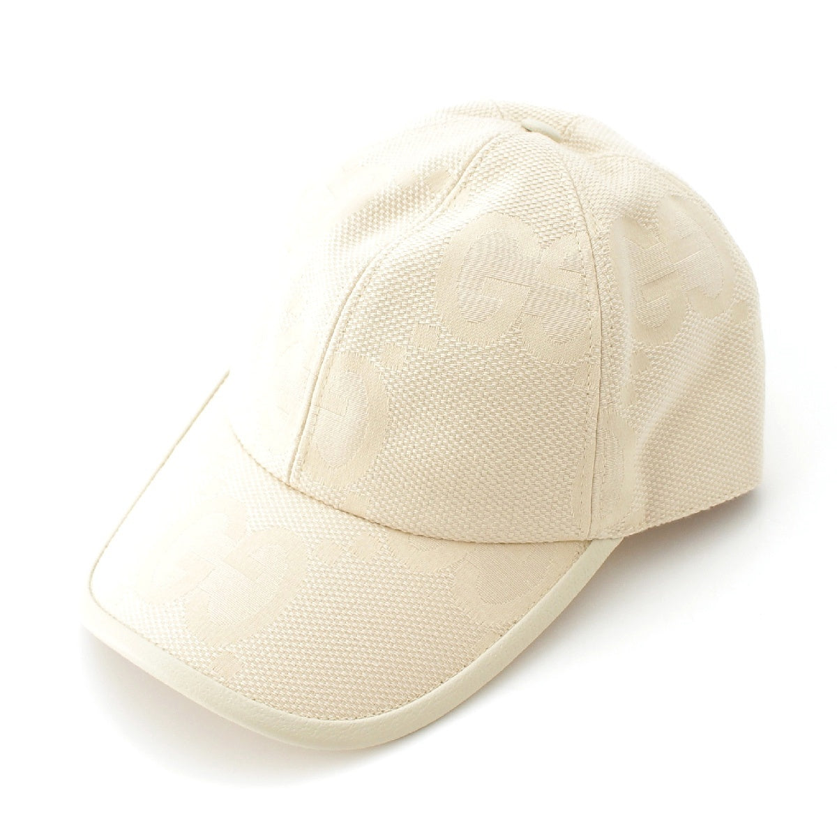 GUCCI Jumbo GG cotton baseball cap hat 697300 beige S