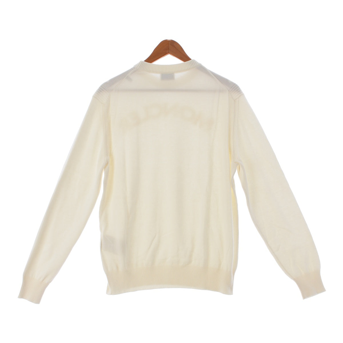 MONCLER 23Stainless Steel Wool knit embossed logo crew neck sweater tops I10919C00009  white S