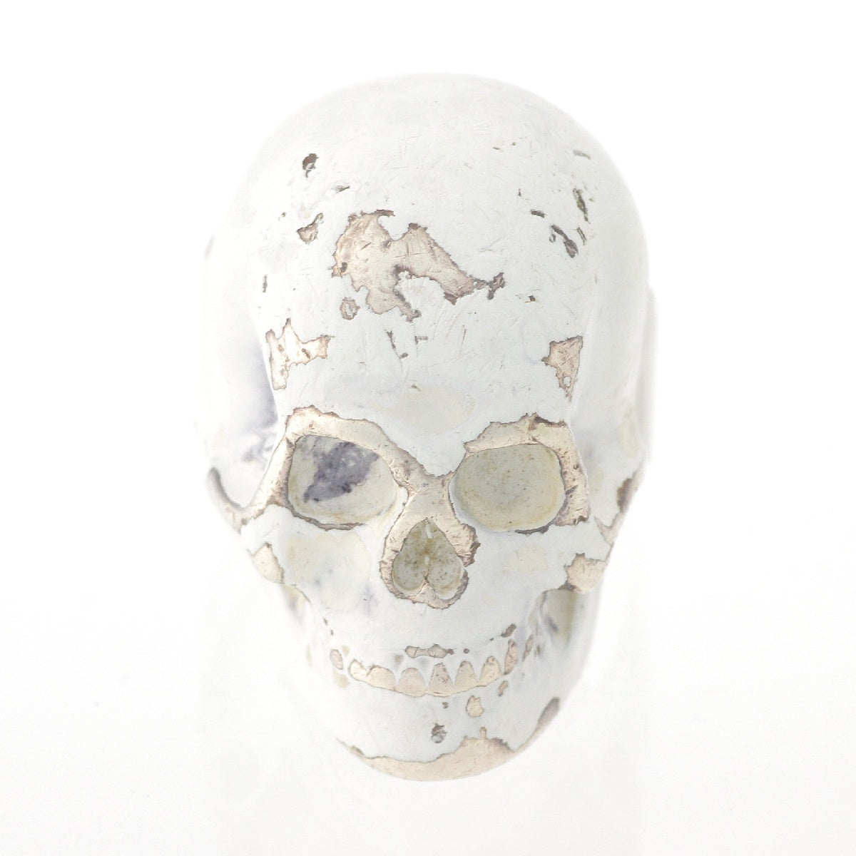 RAF SIMONS 04Stainless Steel Religious period Skull ring Paint Skeleton Ring ring white