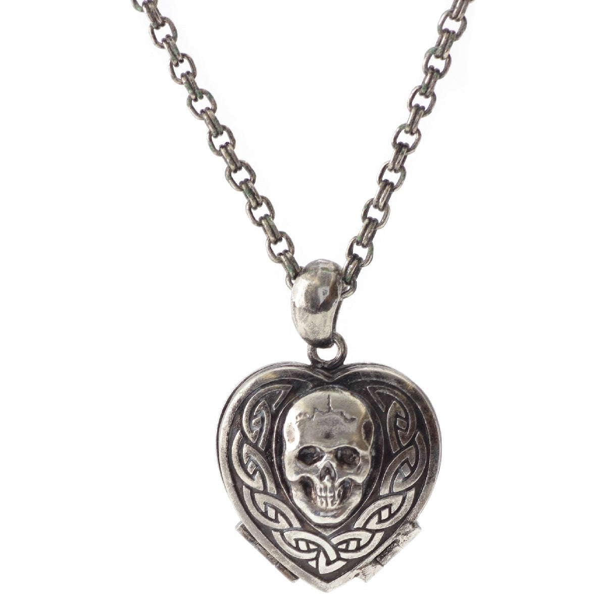 NUMBER(N)INE Magical Design Heart Skull Tears Chain Necklace Pendant accessories SV925 Silver