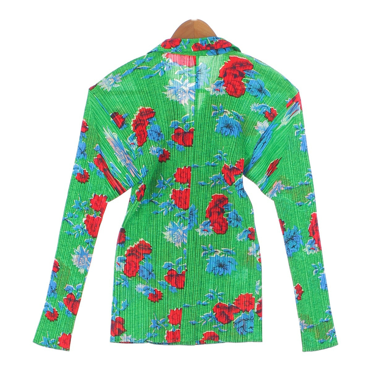 PLEATS PLEASE ISSEY  polyester Floral pattern Total pattern Long sleeve shirt PP72-JK524 Green-based multi-color 3