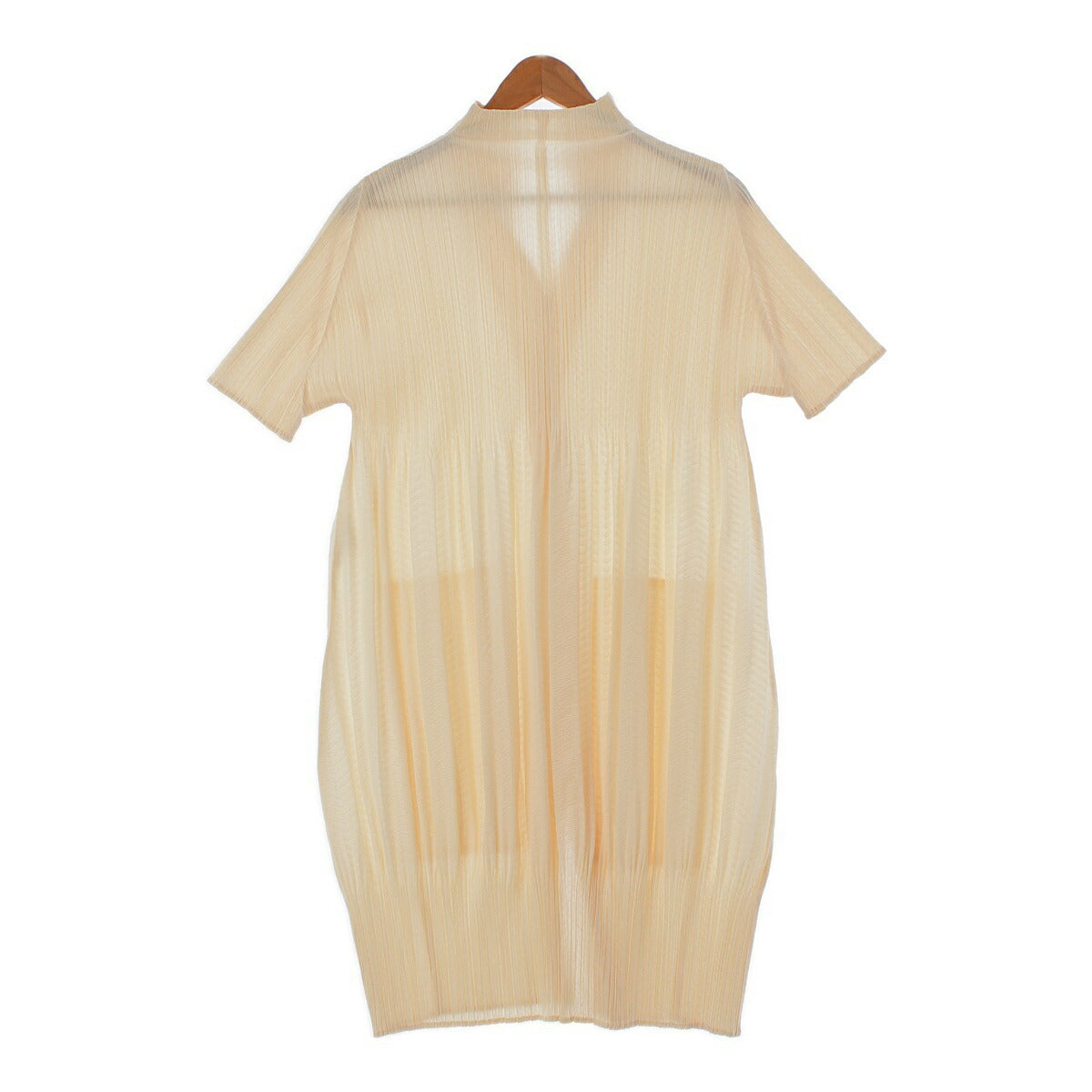 Pleated Please Issey Miyake Design Long Shirt PP21-JA721 Off White 4 [Used] [Authentic Product Guaranteed]