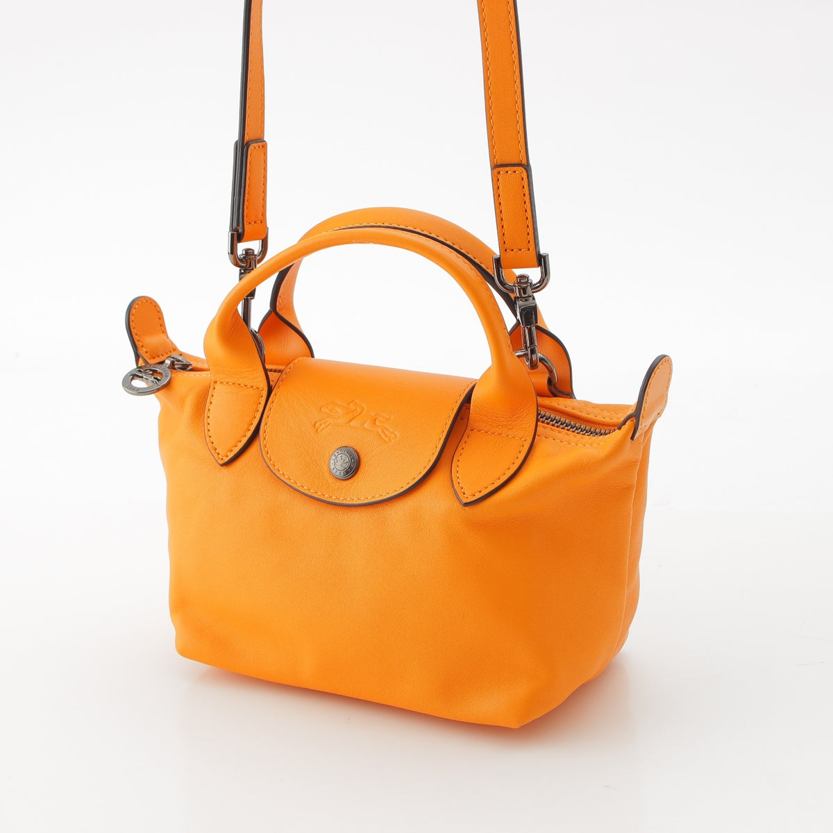 Longchamp Le Pliage® Extra XS leather 2way Shoulder Bag Top handbags apricot