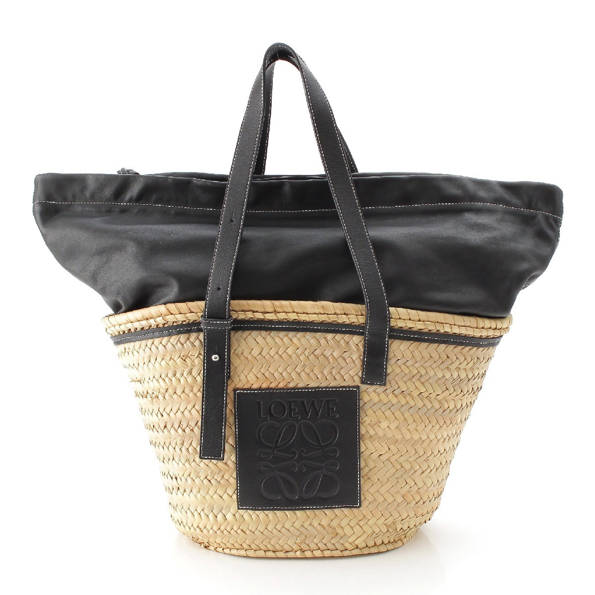 LOEWE Raffia Straw Anagram Basket Tote Bag Basket bag 329.02.V50 black