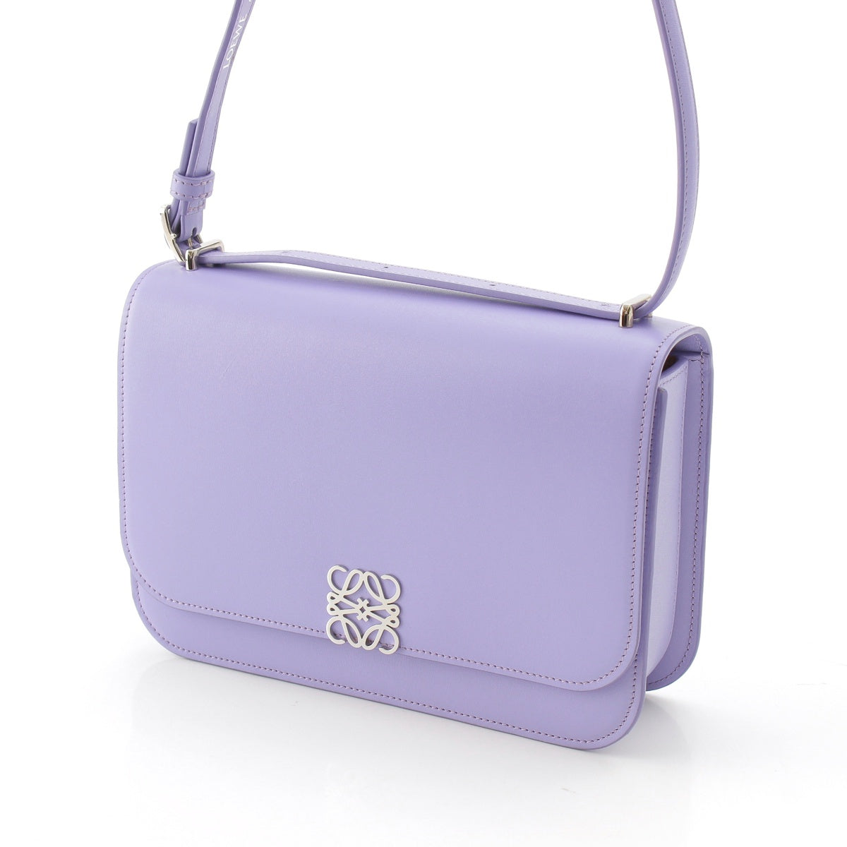 LOEWE Goya Bag Medium leather anagram Shoulder Bag bag A896N01X03  SilverMetal Lavender