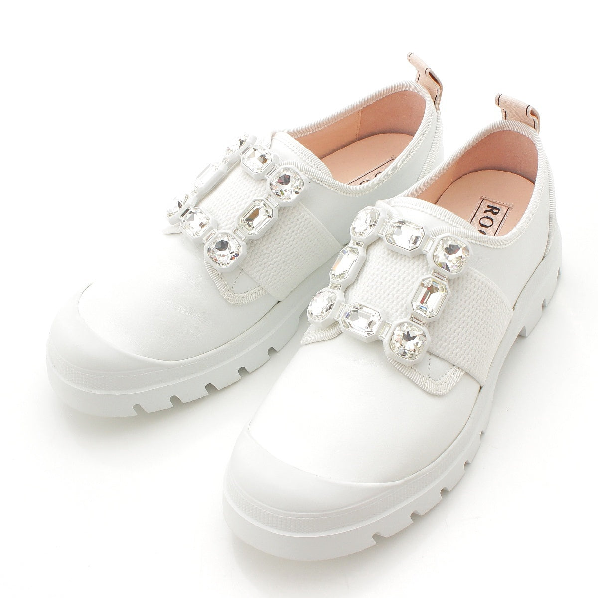 Roger Vivier Walkie Vivstras leather Stone buckle sneakers sneakers RVW62831070JUSB999 white 40