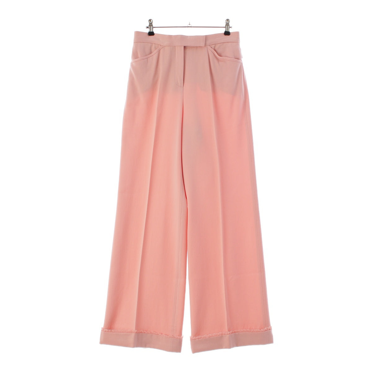 CHANEL wool COCO Mark Rhinestone Wide Pants Bottoms P36819 pink 38