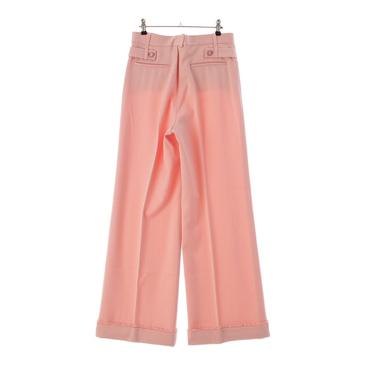 CHANEL wool COCO Mark Rhinestone Wide Pants Bottoms P36819 pink 38