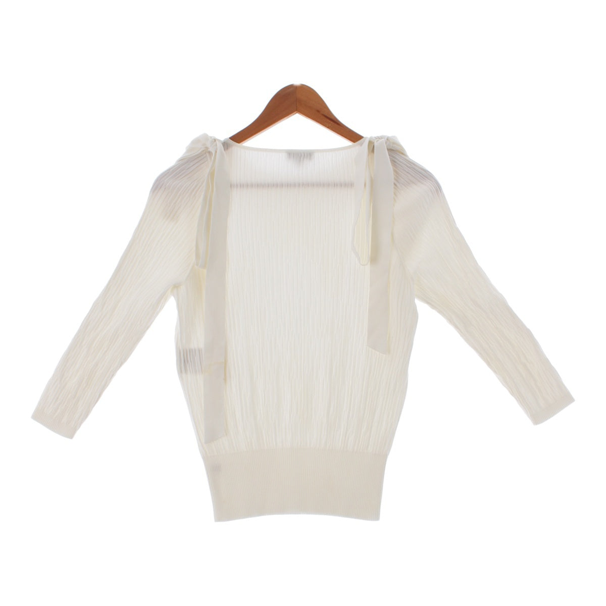 CHANEL 18C Cupra knit COCO Mark Horse Ribbon sweater tops P58125 white 38