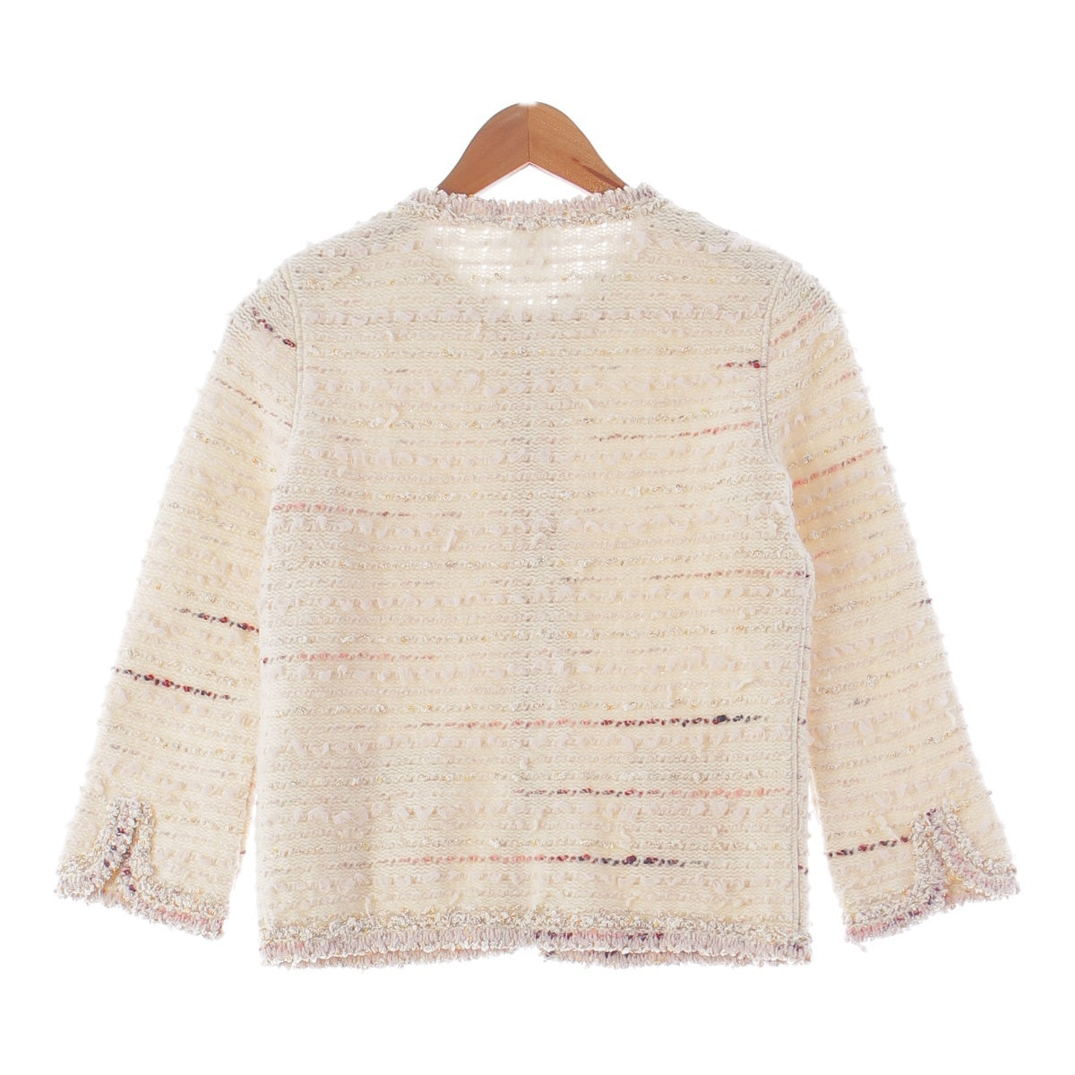 CHANEL 05A wool cashmere COCO Mark Tweed Sequin Long Sleeve No color jacket P26658 Pink multicolor 36