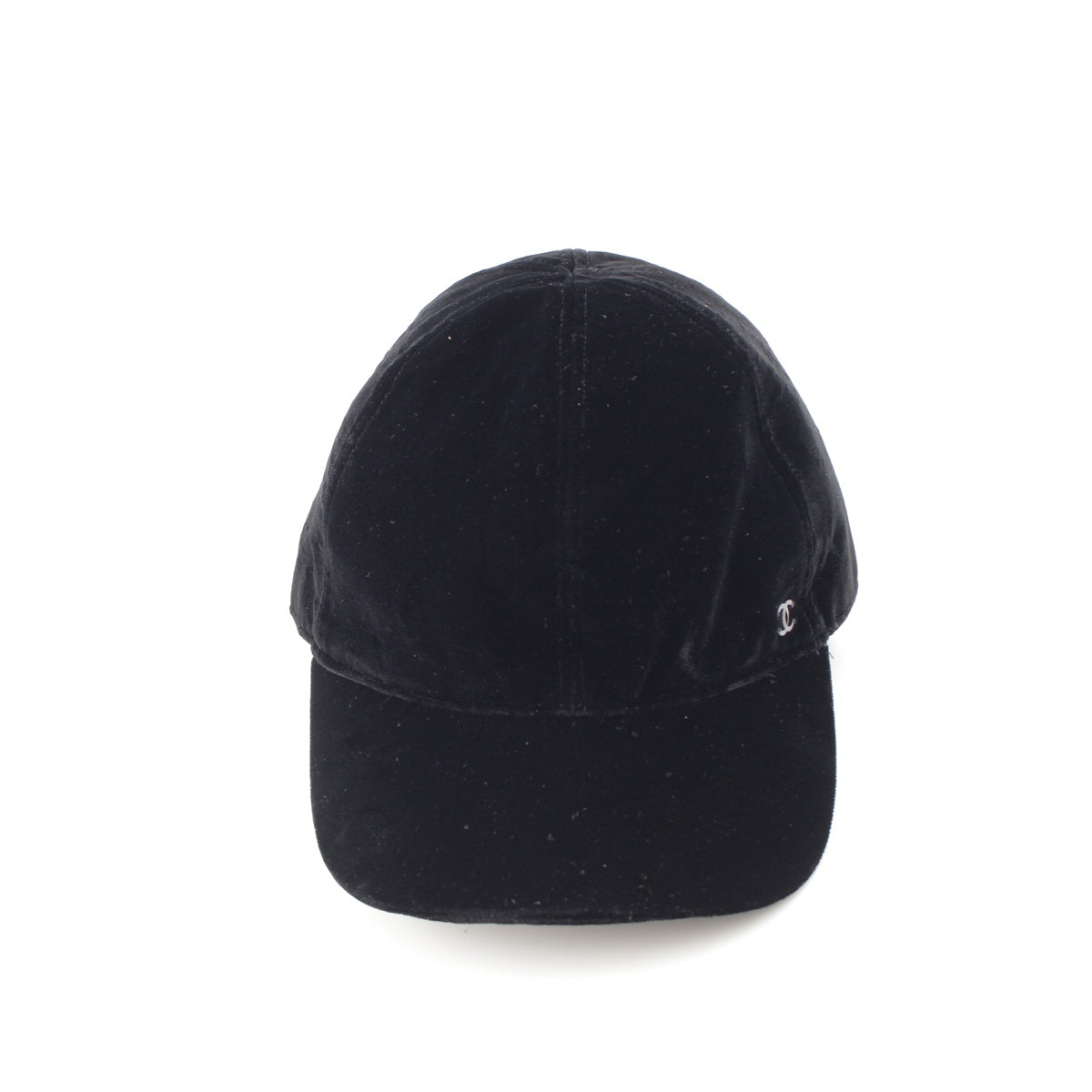 CHANEL Velor COCO Mark Ribbon Baseball cap hat black M