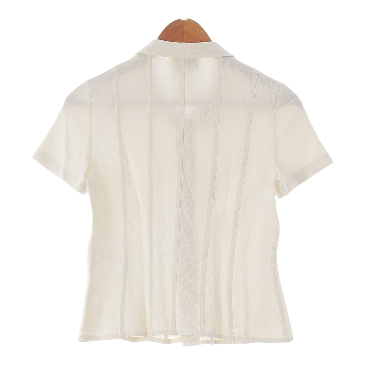 CHANEL 95P boutique Vintage COCO Mark Paper Tag Short Sleeve blouse Shirt tops white 38