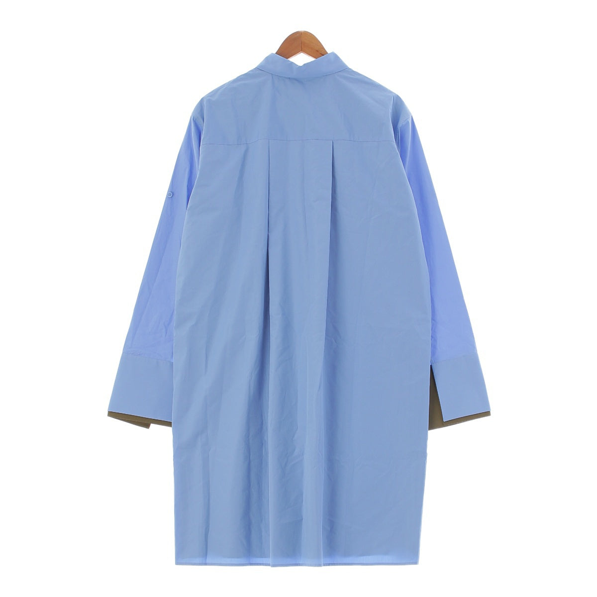 LOEWE 24 years cotton Anagram Turn Up 2way Long Sleeve Shirt one piece dress S359Y09XED Ash blue 36