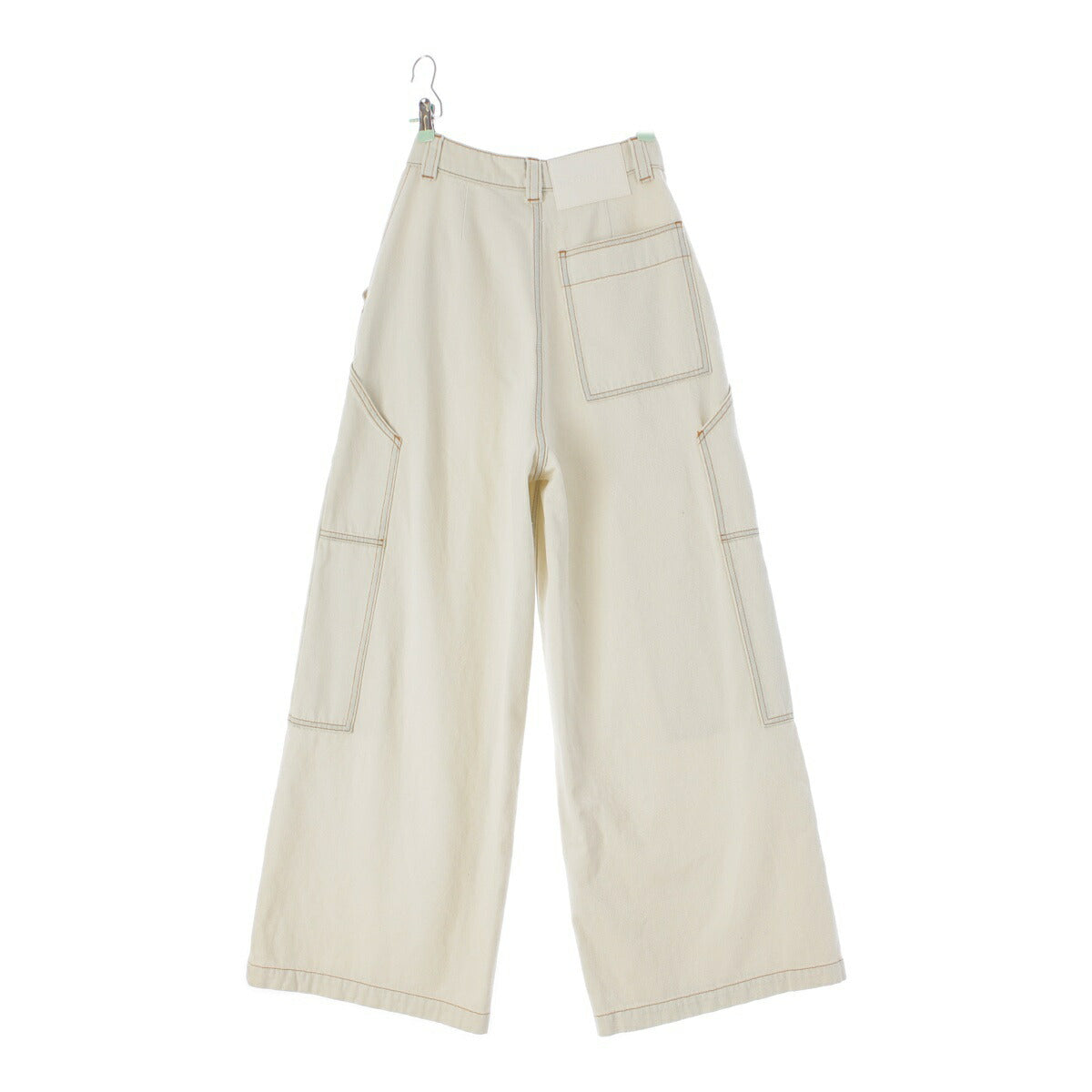 MM6 Maison Margiela Stitched Pocket Denim Wide Pants S62LB0070 White 38 [Used] [Authentic Product Guaranteed]