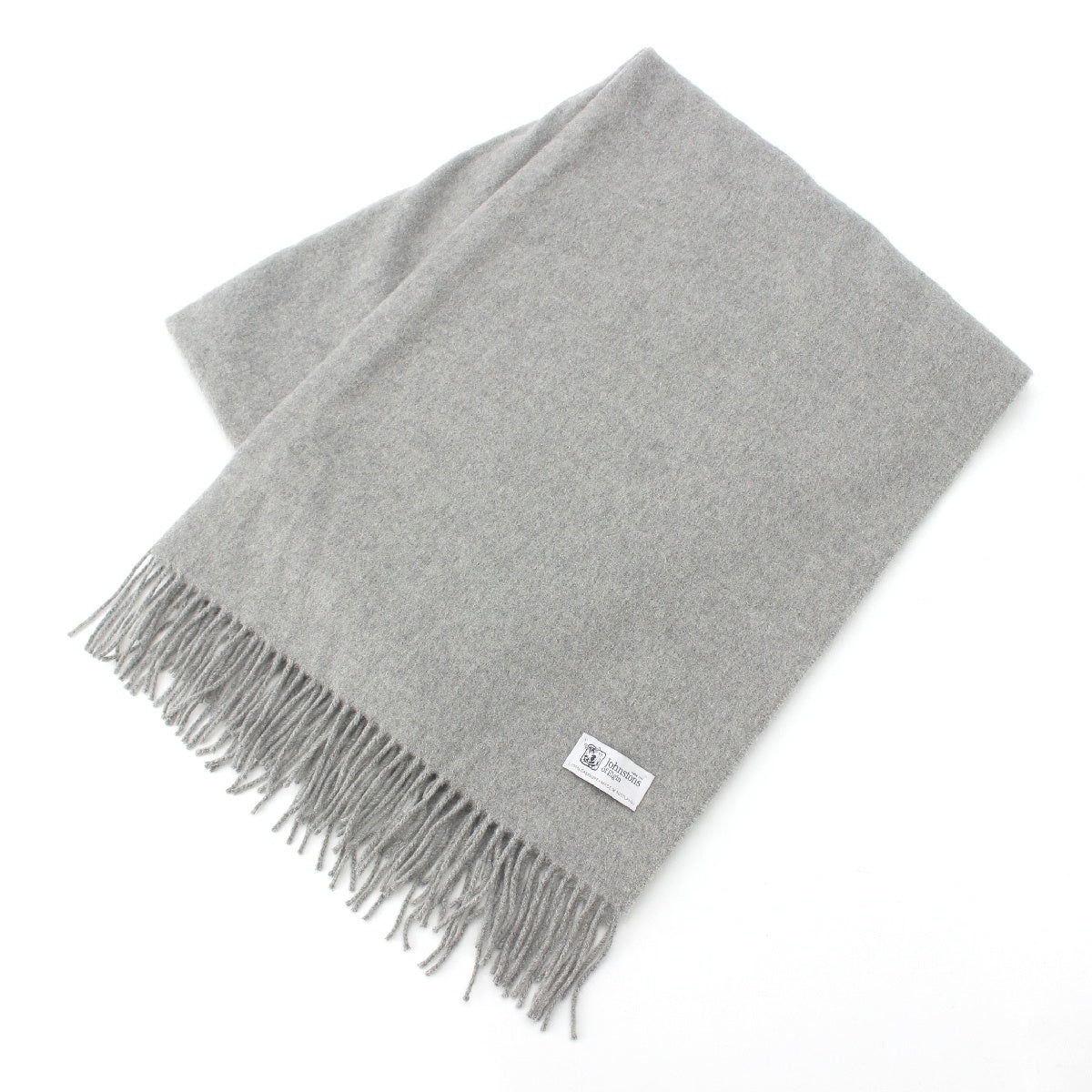 Johnstons cashmere fringe Scarf Stall shawl gray