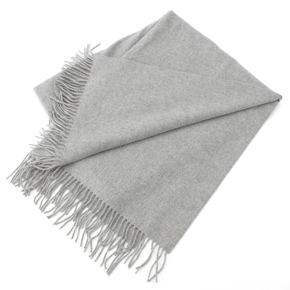 Johnstons cashmere fringe Scarf Stall shawl gray