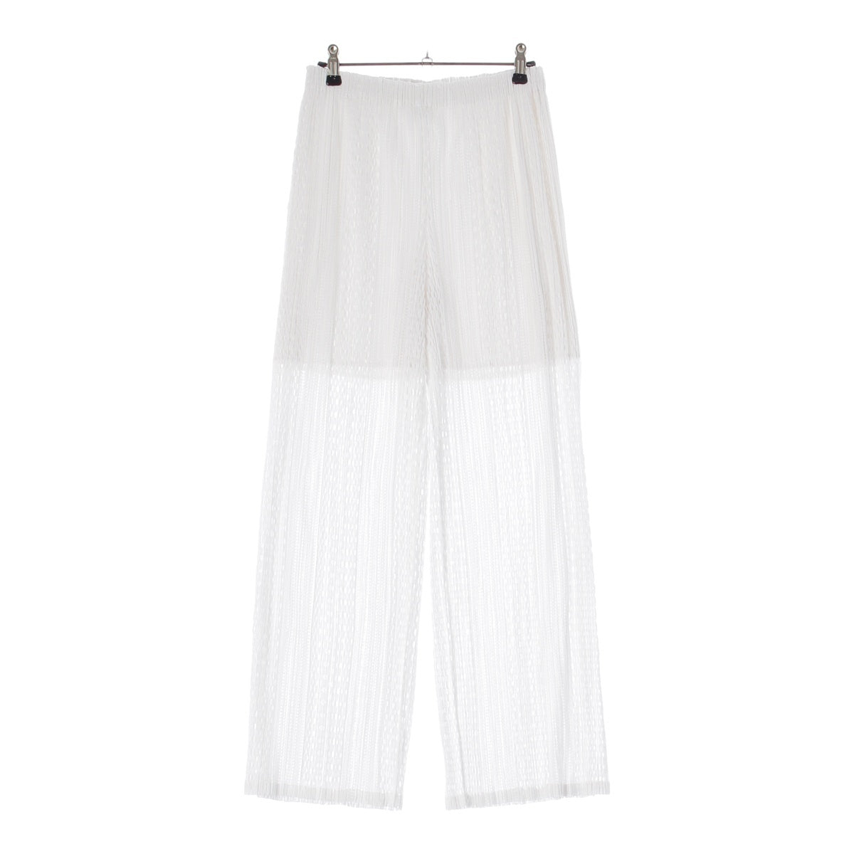 PLEATS PLEASE ISSEY  Pleated wide pants, lace pants, lace processing, hole processing Pants Bottoms PP71-JF595 white 4