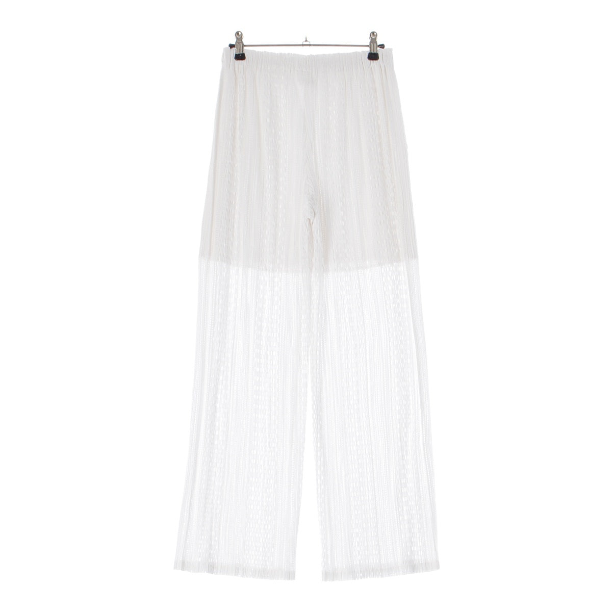 PLEATS PLEASE ISSEY  Pleated wide pants, lace pants, lace processing, hole processing Pants Bottoms PP71-JF595 white 4