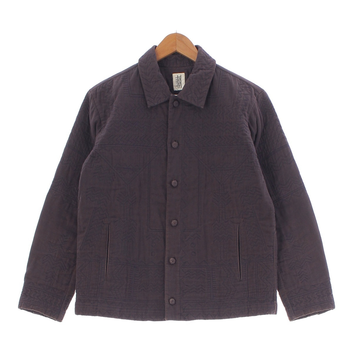 ISSEY MIYAKE Haat cotton Embroidery All-over pattern Skirt setup Jacket Long skirt HA14FD652 HA14FG654 Brown 2