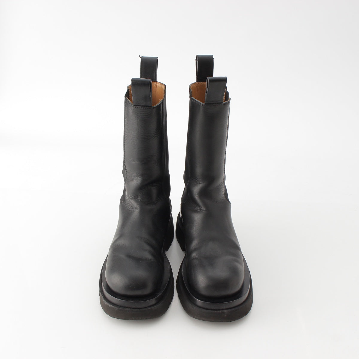 BOTTEGAVENETA leather Round Toe Lug Chelsea Side Gore boots shoes black 38