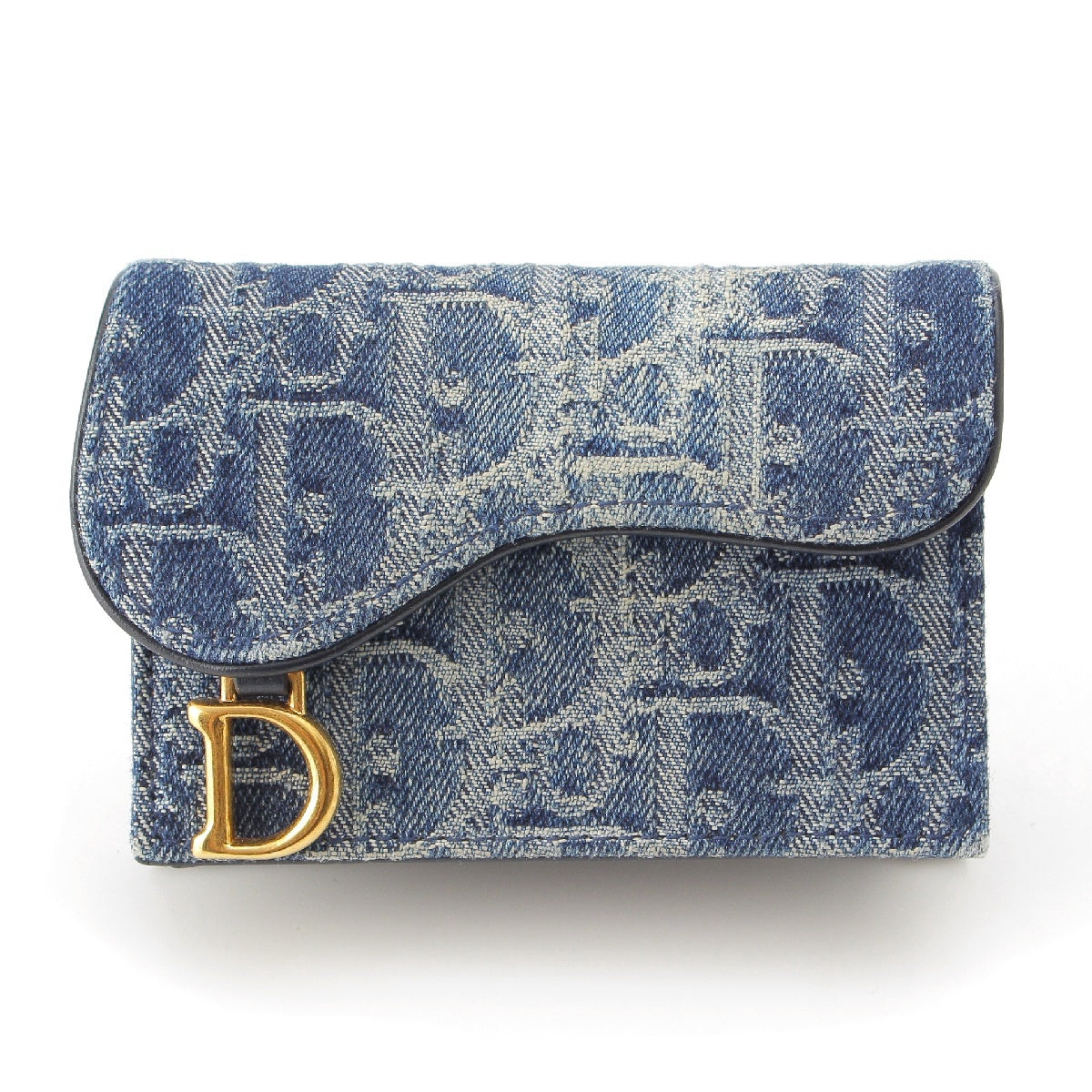 Christian Dior denim Saddle Oblique Flap Denim Card Holder Card Case Card Case Business Card Case Small Item Case S5611CTZQ_M928 Indigo