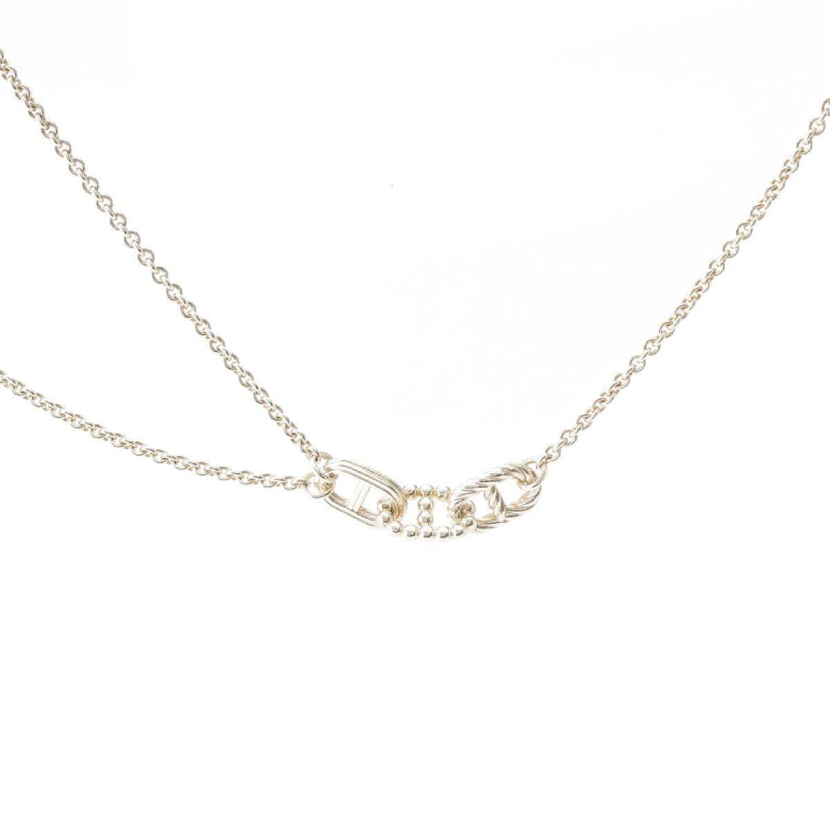 HERMES Parade PM Silver925 Chaine d'Ancre Long Necklace Necklace Accessories Silver