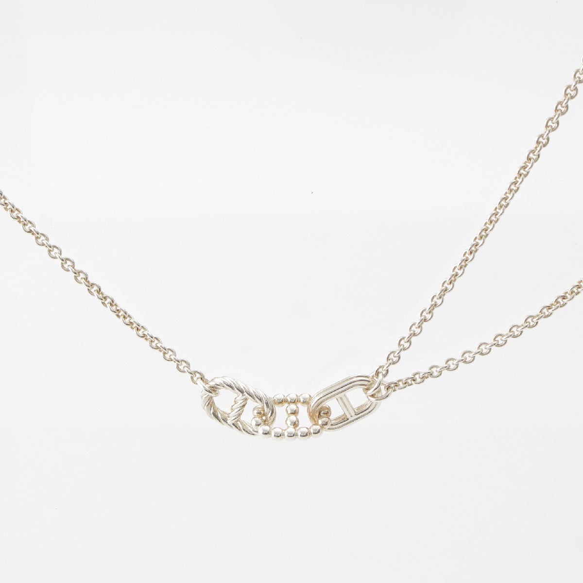 HERMES Parade PM Silver925 Chaine d'Ancre Long Necklace Necklace Accessories Silver