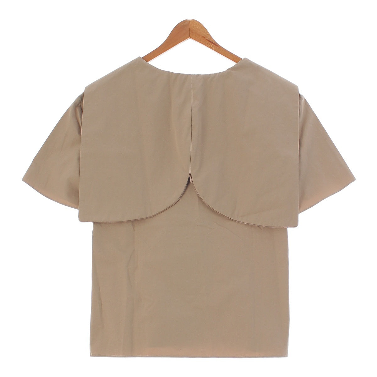 MAISON RABIH KAYROUZ cotton sailor collar Short sleeve shirt tops 6521-343-1056 beige 36