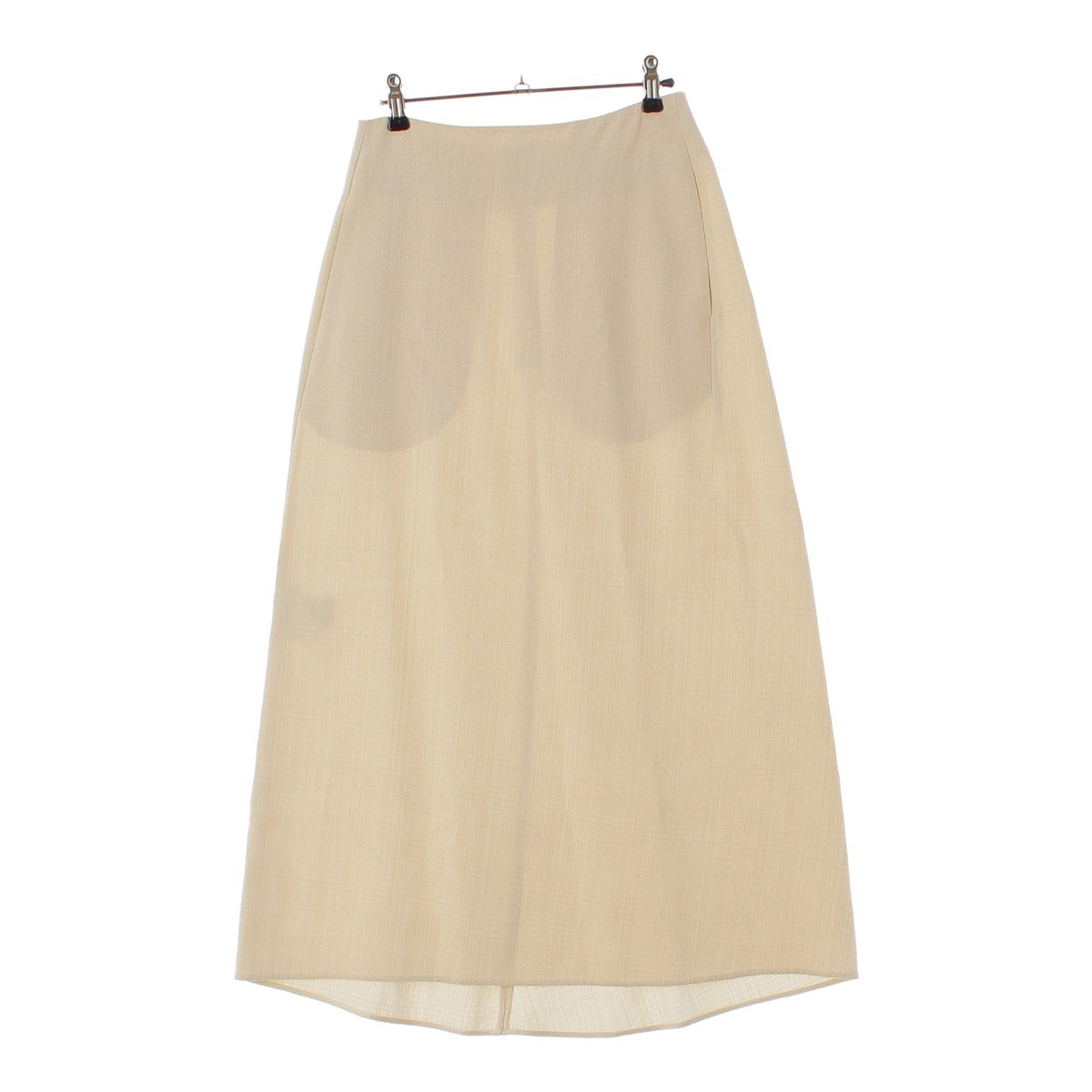 JIL SANDER 21Stainless Steel Silk blend Back zipper A-line long skirt skirt Bottoms SKJWIS0003  Ivory 32