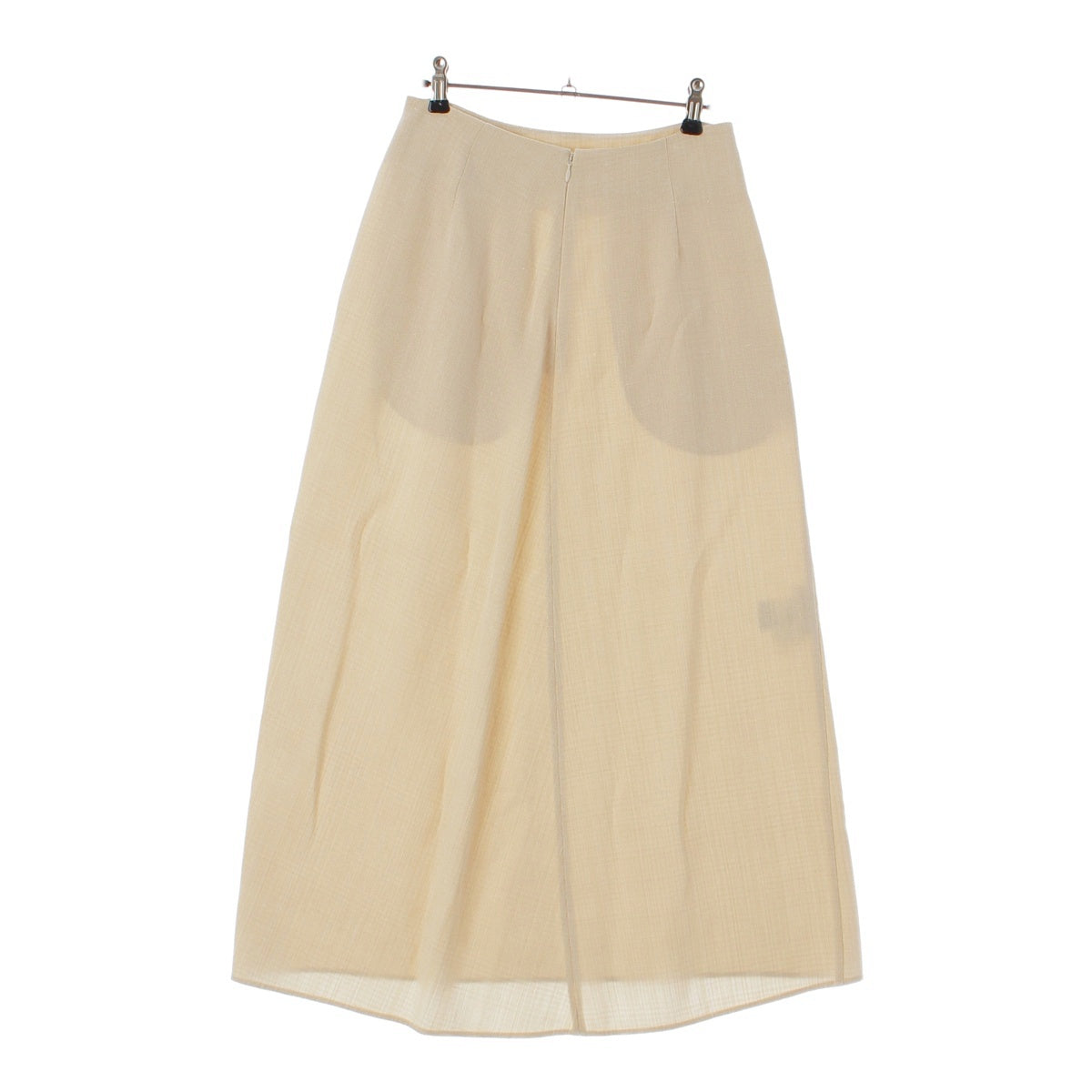 JIL SANDER 21Stainless Steel Silk blend Back zipper A-line long skirt skirt Bottoms SKJWIS0003  Ivory 32