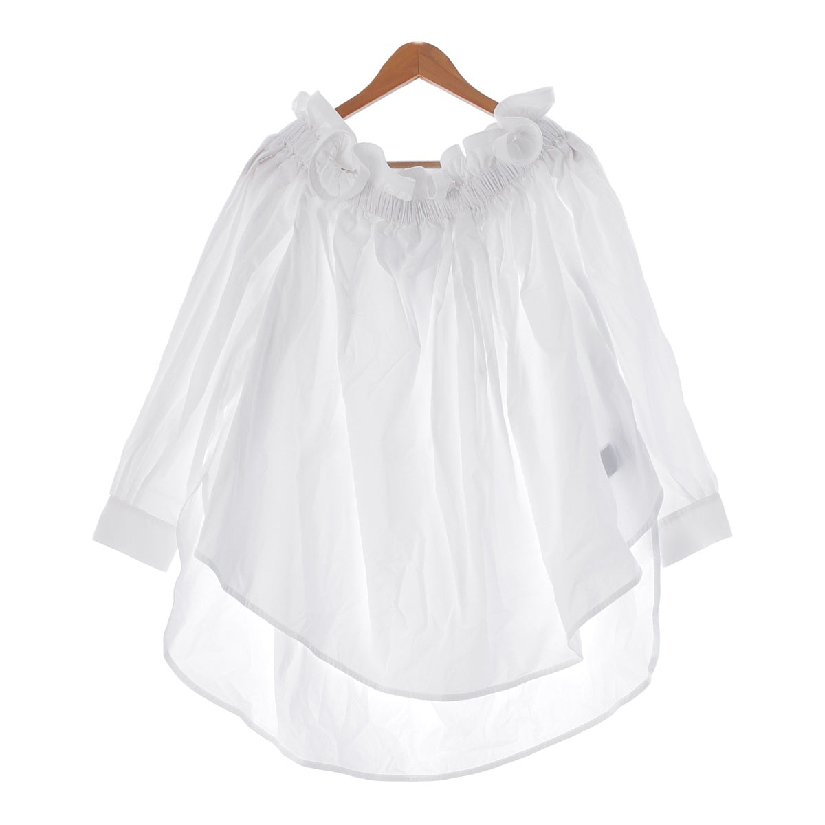 AZ FACTORY 23 years x Lutz Huell cotton Balloon Off Shoulder Long sleeve shirt blouse 23TOP128PO6 white XS