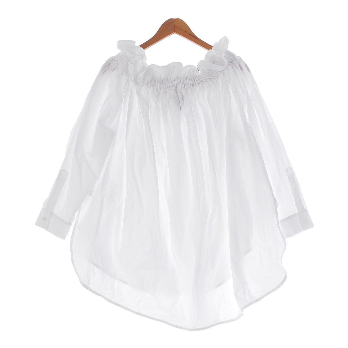 AZ FACTORY 23 years x Lutz Huell cotton Balloon Off Shoulder Long sleeve shirt blouse 23TOP128PO6 white XS