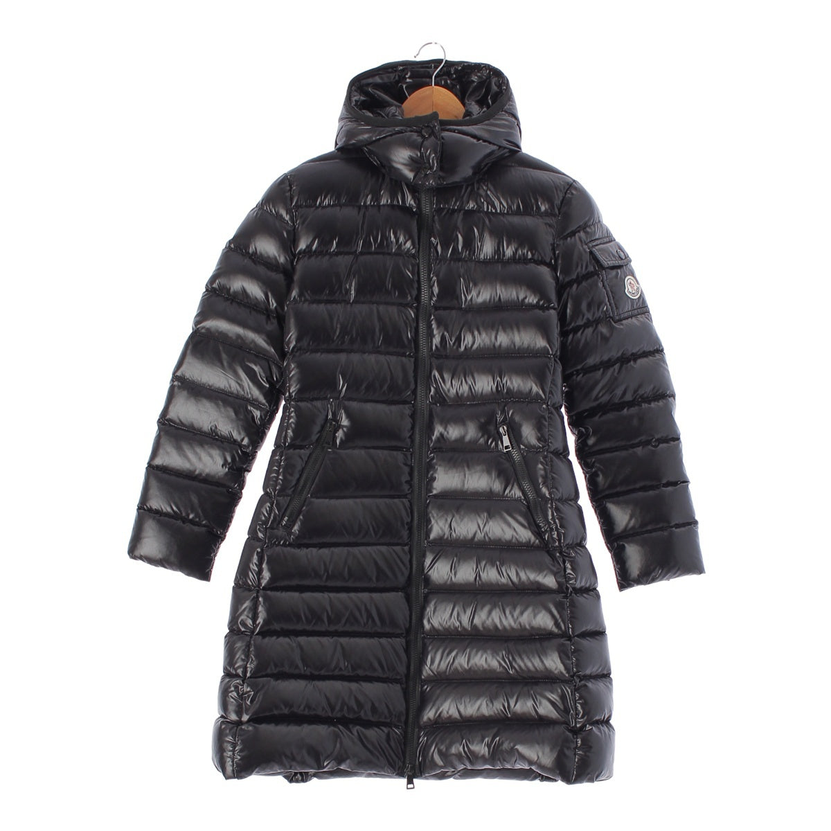 MONCLER MOKA Nylon down Hooded Long Sleeve Patch Down jacket down coat D20934981705 black