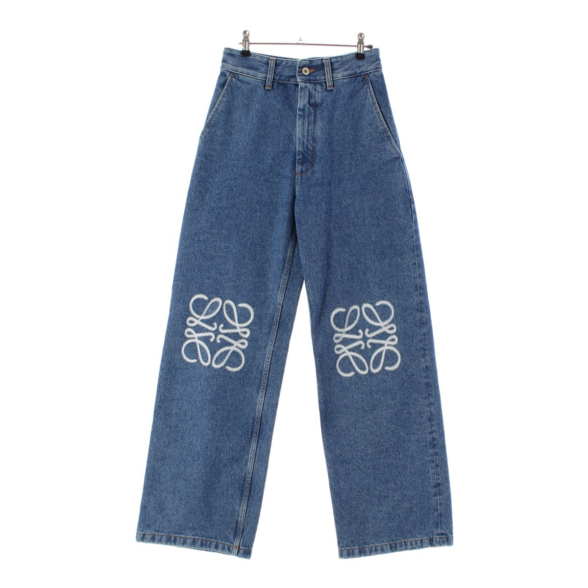 LOEWE Cotton denim Anagram Wide Buggy Pants jeans S359Y11X50 blue 32