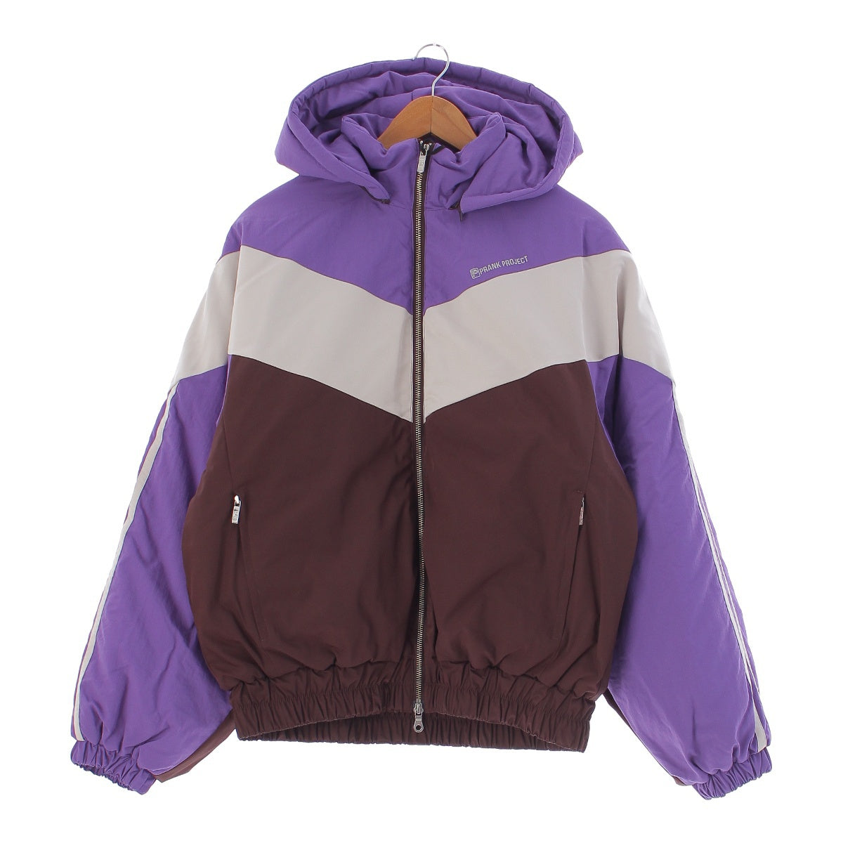 PRANK PROJECT Padded track jacket Nylon hood Blouson Parker 31232215402 Brown purple FREE